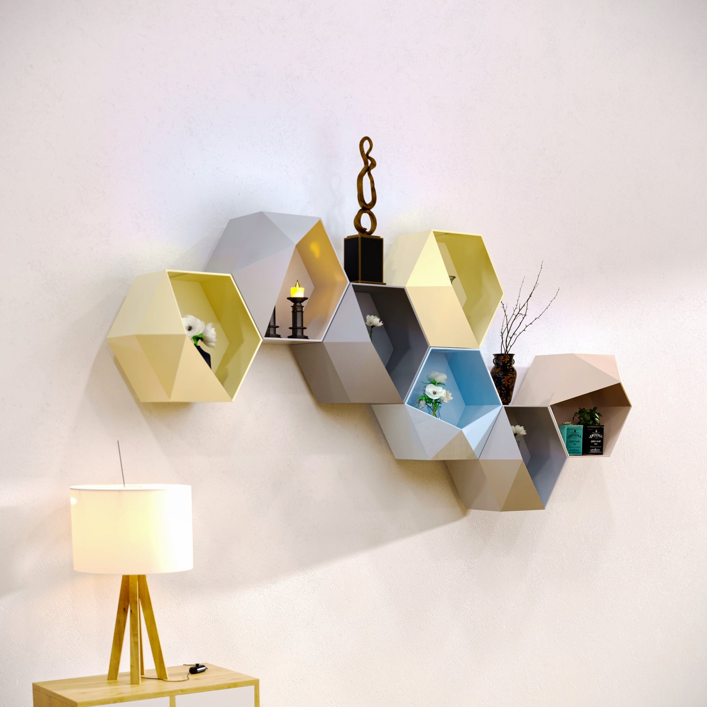 Honeycomb Wall Shelves