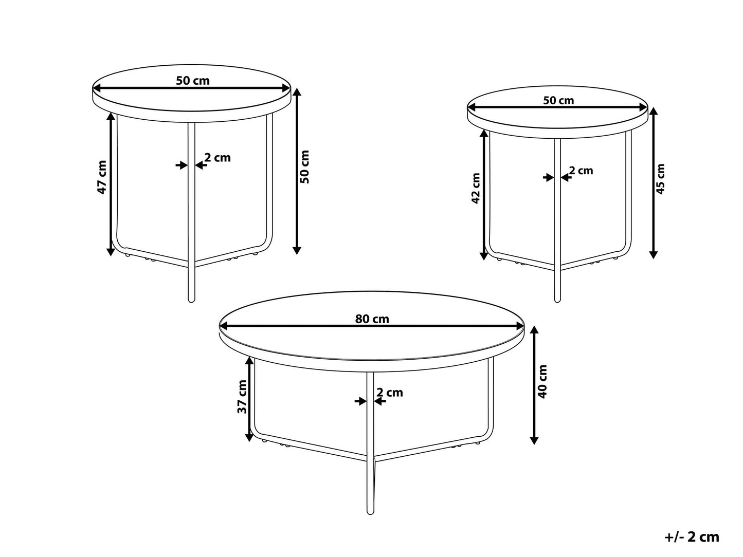alicia center tables set of 3