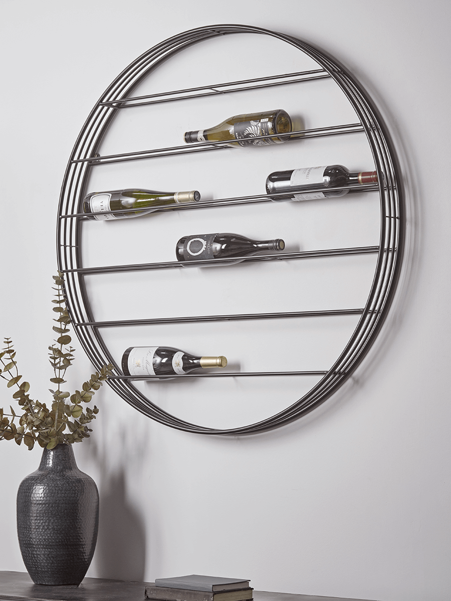 round wall mounted wine rack