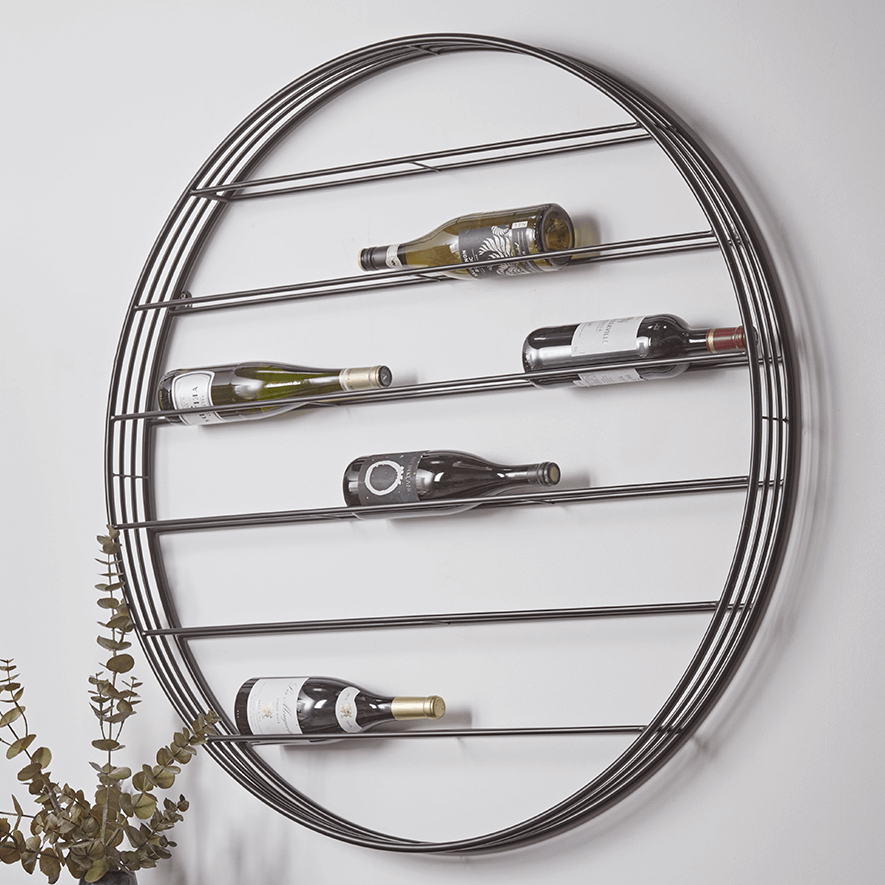 round wall mounted wine rack