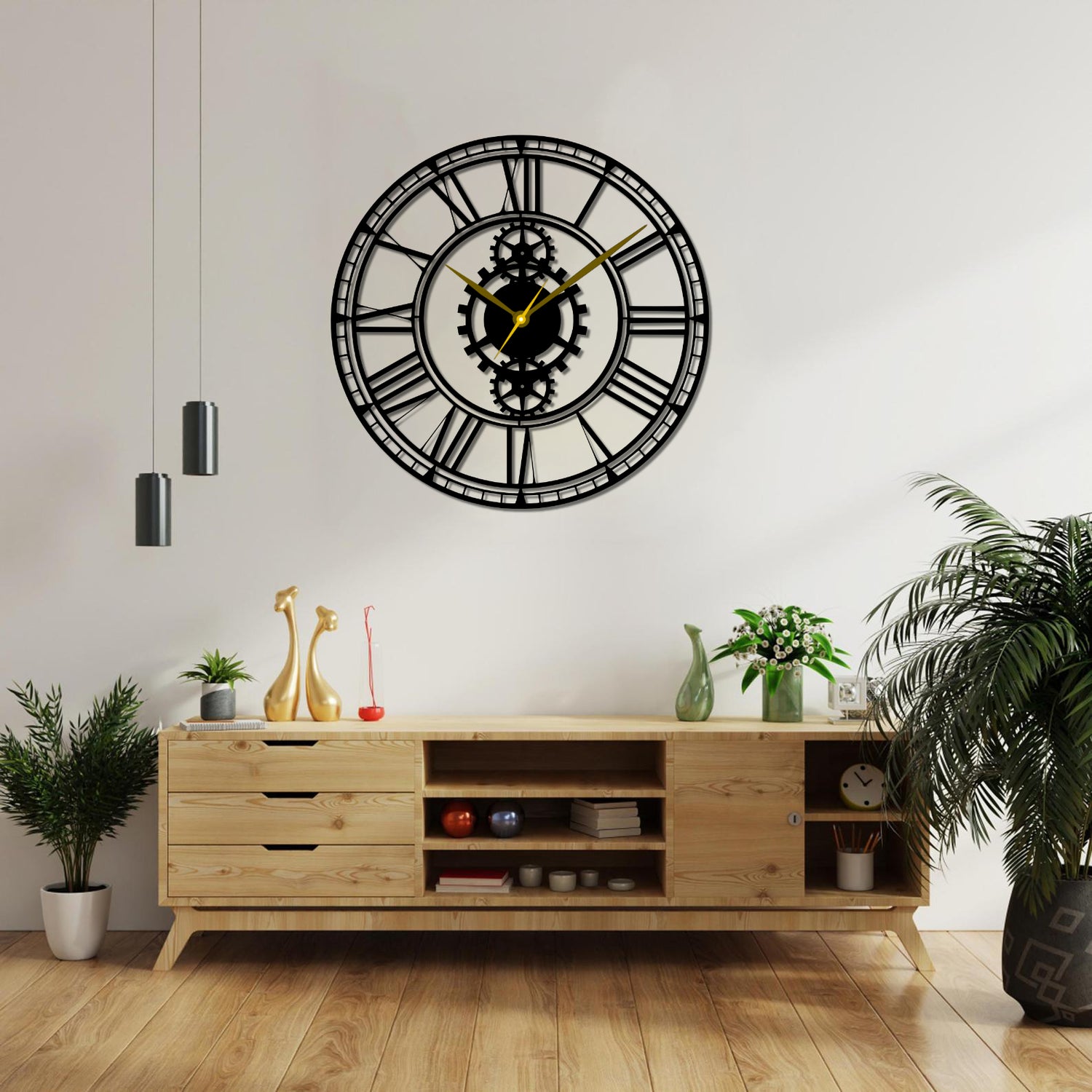 tower metal wall clock
